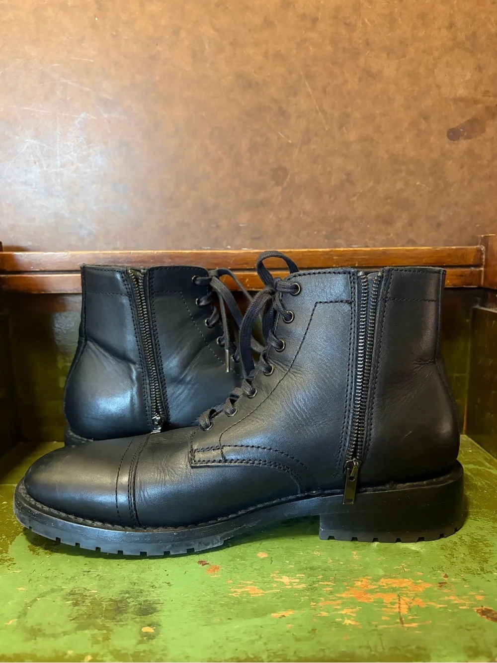 Thursday Boot Company- Men’s Black Leather Cap-Toe Lace-Up Boots